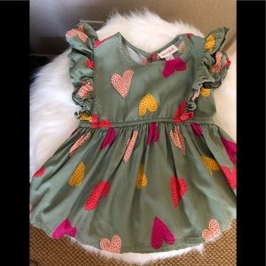 Olive green heart tunic cat & jack